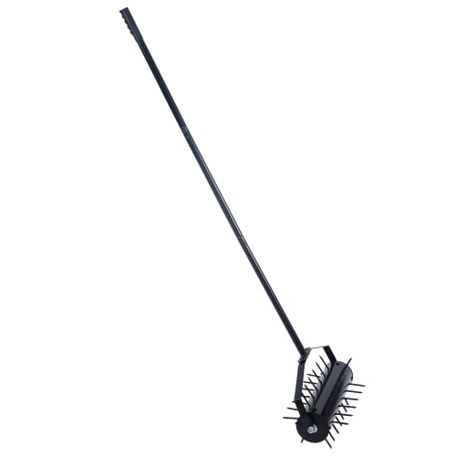 Rolling Lawn Aerator, Easy Assembly Manual Core Aerator for Soil Aeration, Reducing Compaction and Boosting Lawn Root Health