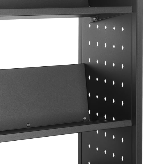 Rolling Library Book Cart 330 lbs Capacity 30.3 x 15 x 48.0 Inch Single Sided V-Shaped Shelves with 3 Inch Lockable Wheels Book Truck for Home Office School Black