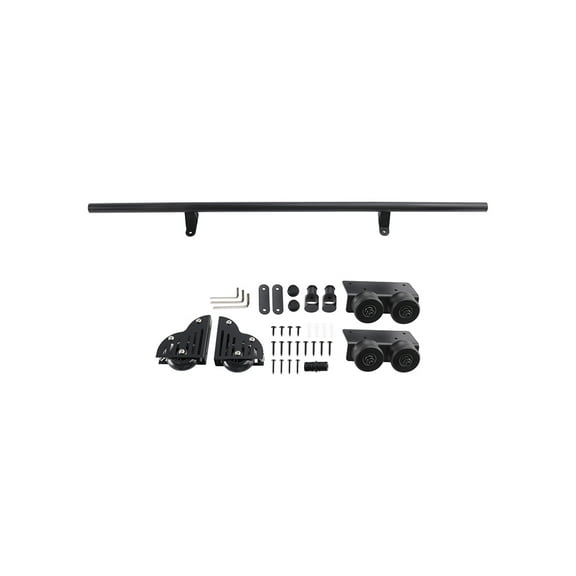 Rolling Library Sliding Ladder Hardware Kit with Brake 3.3FT Round Tube
