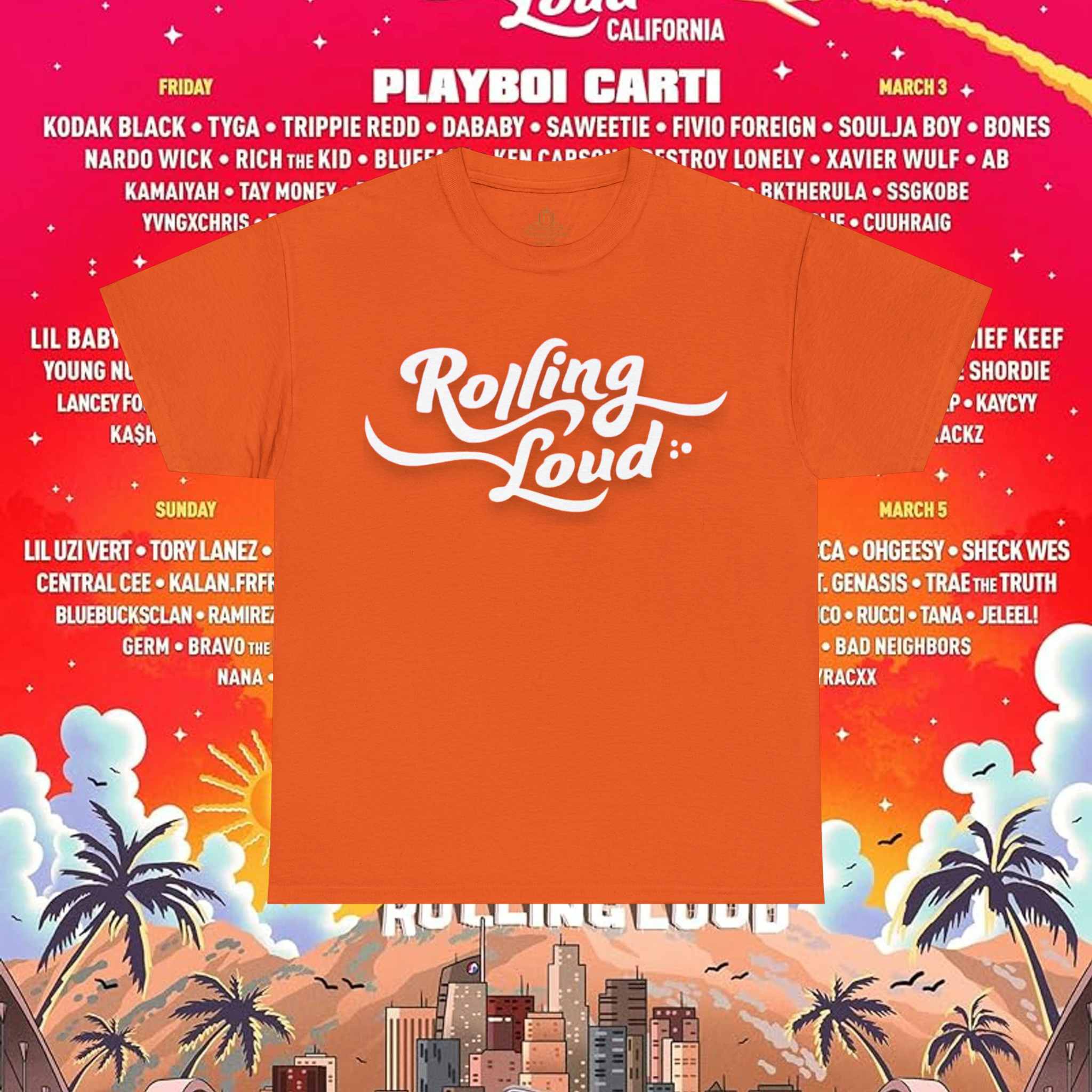 Rolling Loud Festival 2023 Lineup California Unisex TShirt