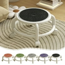 Rolling Low Stool with Wheels | 360° Swivel Seat | Compact Plastic Ergonomic Design | Lightweight & Portable | Stable Low Profile | 26x26x19cm | 1x Stool | 多色选