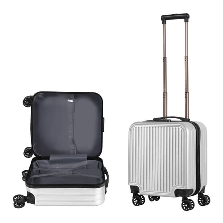 Rolling Luggage Boarding Luggage Lightweight 18" Silver