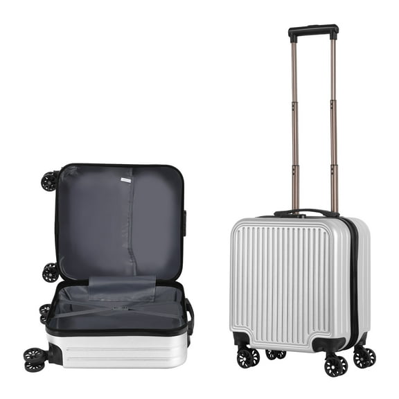 Rolling Luggage Boarding Luggage Lightweight 18" Silver
