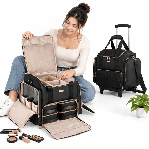 Rolling Makeup Case Professional With Wheels
