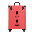 thumbnail image 1 of Rolling Makeup Train Case,3-Tier Large Aluminum Lockable Beauty Organizer Box Cosmetic Trolley, 1 of 10