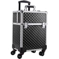 thumbnail image 1 of Rolling Makeup Case Large Makeup Box Organizer Cosmetic Trolley Cosmetology Traveling Cart Trunk, 1 of 6