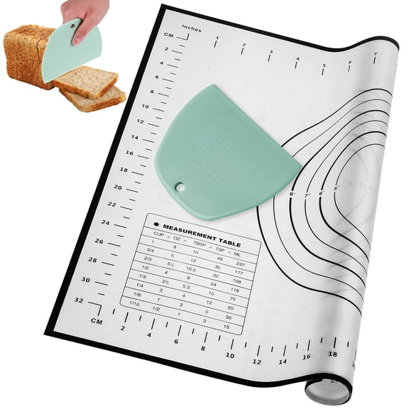 NUOLUX Reusable Baking Mat Silicone Measurement Markings Home Kitchen 1 Set 11.8X7.9X0.39In