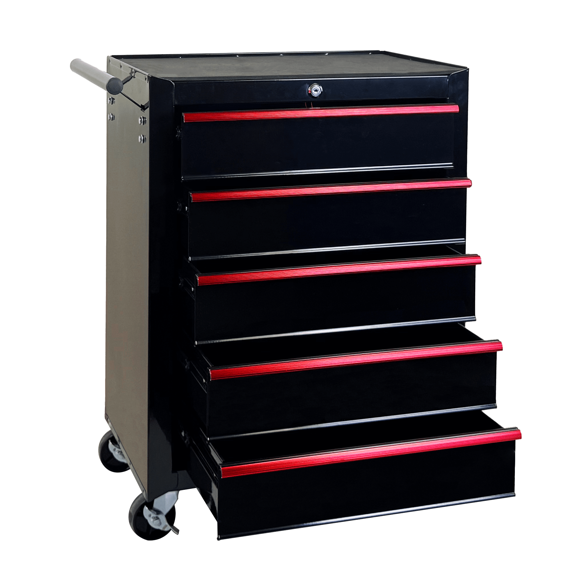 Rolling Metal Tool Chest,20 Inch 5-Drawer Tool Storage Cabinet with Lockable Casters & Steel Top Work Surface, Removable Tool Box, Mobile Tool Cart Organizer for Garage Workshop,Black