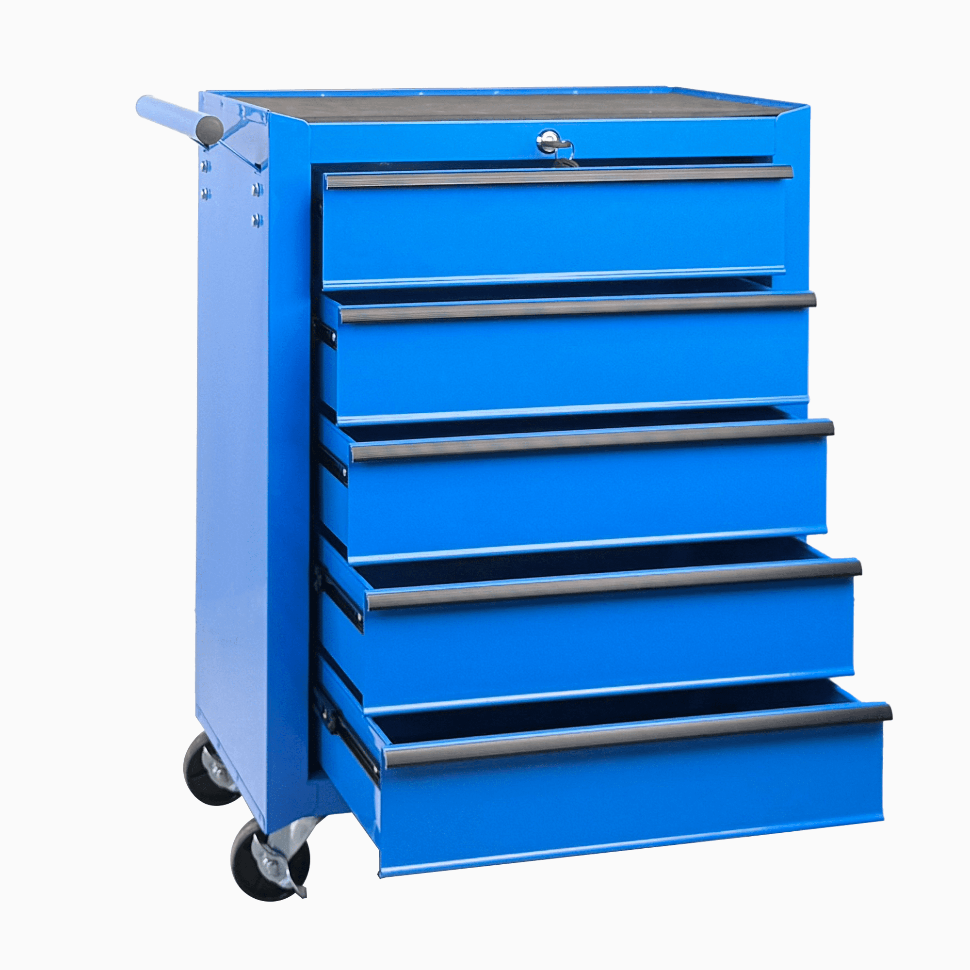 Rolling Metal Tool Chest,20 Inch 5-Drawer Tool Storage Cabinet with Lockable Casters & Steel Top Work Surface, Removable Tool Box, Mobile Tool Cart Organizer for Garage Workshop,Blue