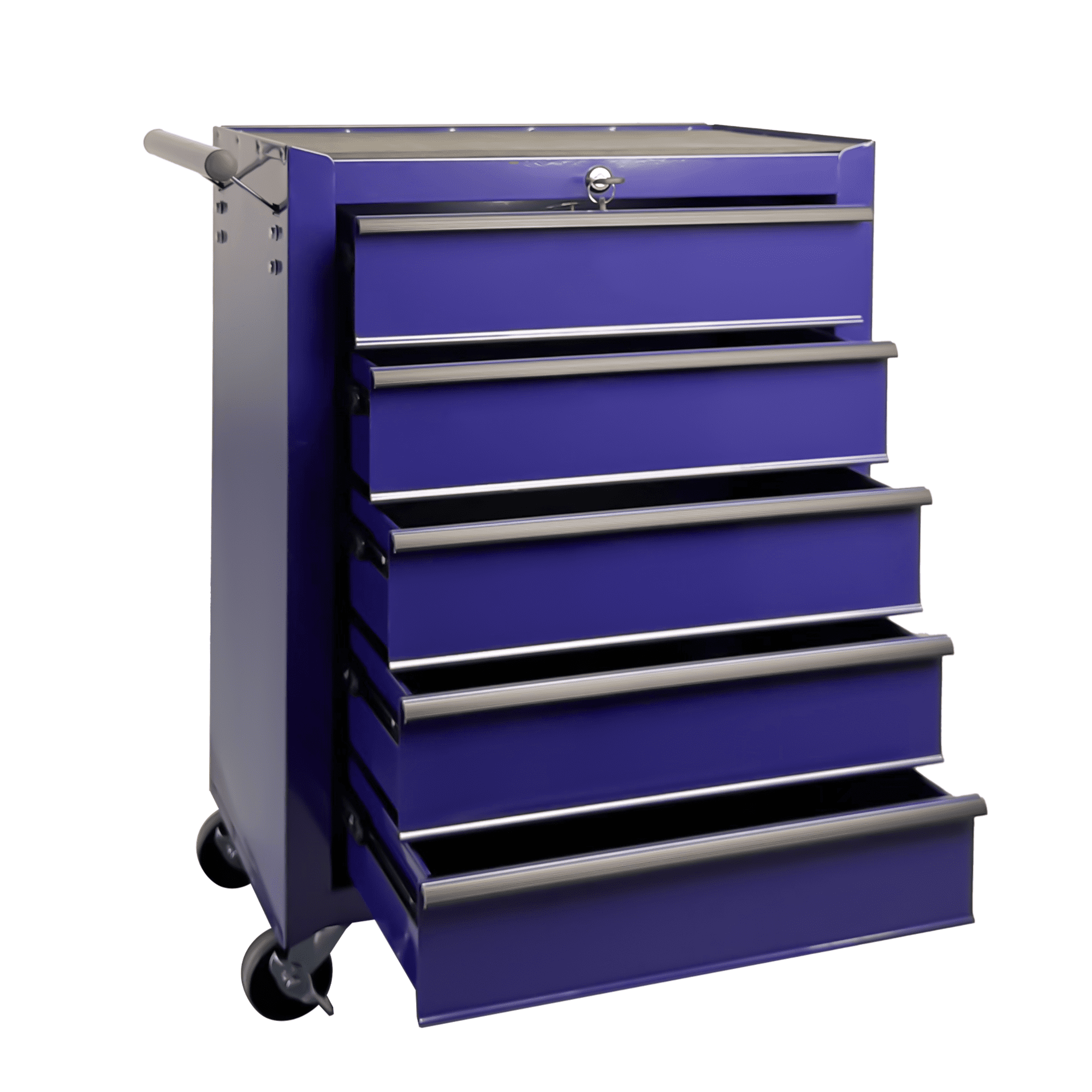Rolling Metal Tool Chest,20 Inch 5-Drawer Tool Storage Cabinet with Lockable Casters & Steel Top Work Surface, Removable Tool Box, Mobile Tool Cart Organizer for Garage Workshop,Purple
