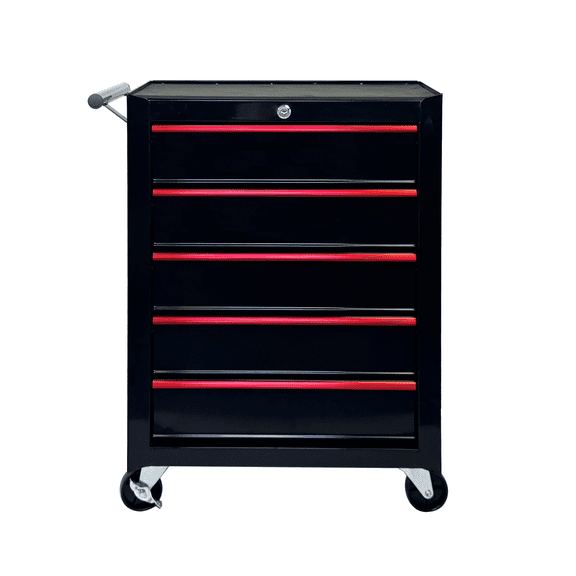 Rolling Metal Tool Chest with 5 Drawers, 20" 5-Drawer Tool Chest Cabinet with Ball Bearing Drawer Slides, Steel Tool Storage Box Organizer