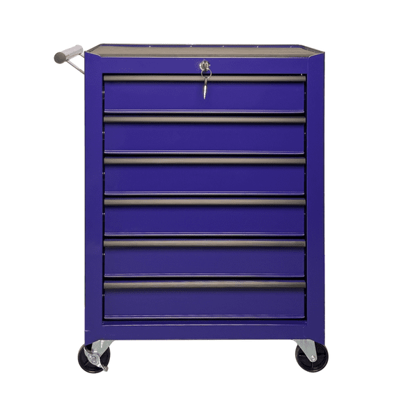 Rolling Metal Tool Chest with 6 Drawers, 20" 6-Drawer Tool Chest Cabinet with Ball Bearing Drawer Slides, Steel Tool Storage Box Organizer -PURPLE