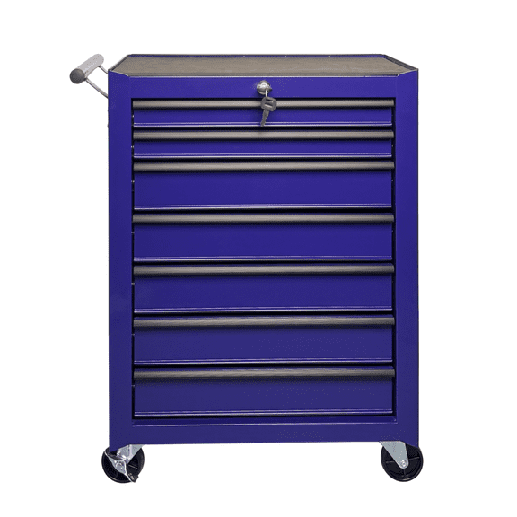 Rolling Metal Tool Chest with 7 Drawers, 20" 7-Drawer Tool Chest Cabinet with Ball Bearing Drawer Slides, Steel Tool Storage Box Organizer -PURPLE