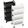 thumbnail image 1 of Rolling Multi-Tier Storage Cart: 2-5 Tier Organizer for Kitchen, Living Room & Office (Black/White), 1 of 7