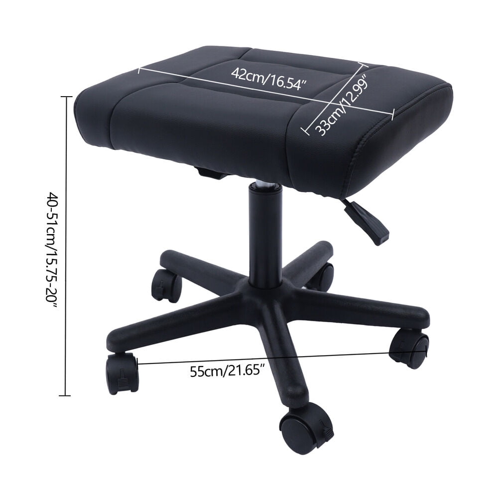 Rolling Office Foot Stool with Wheels, Height Adjustable Leg Rest