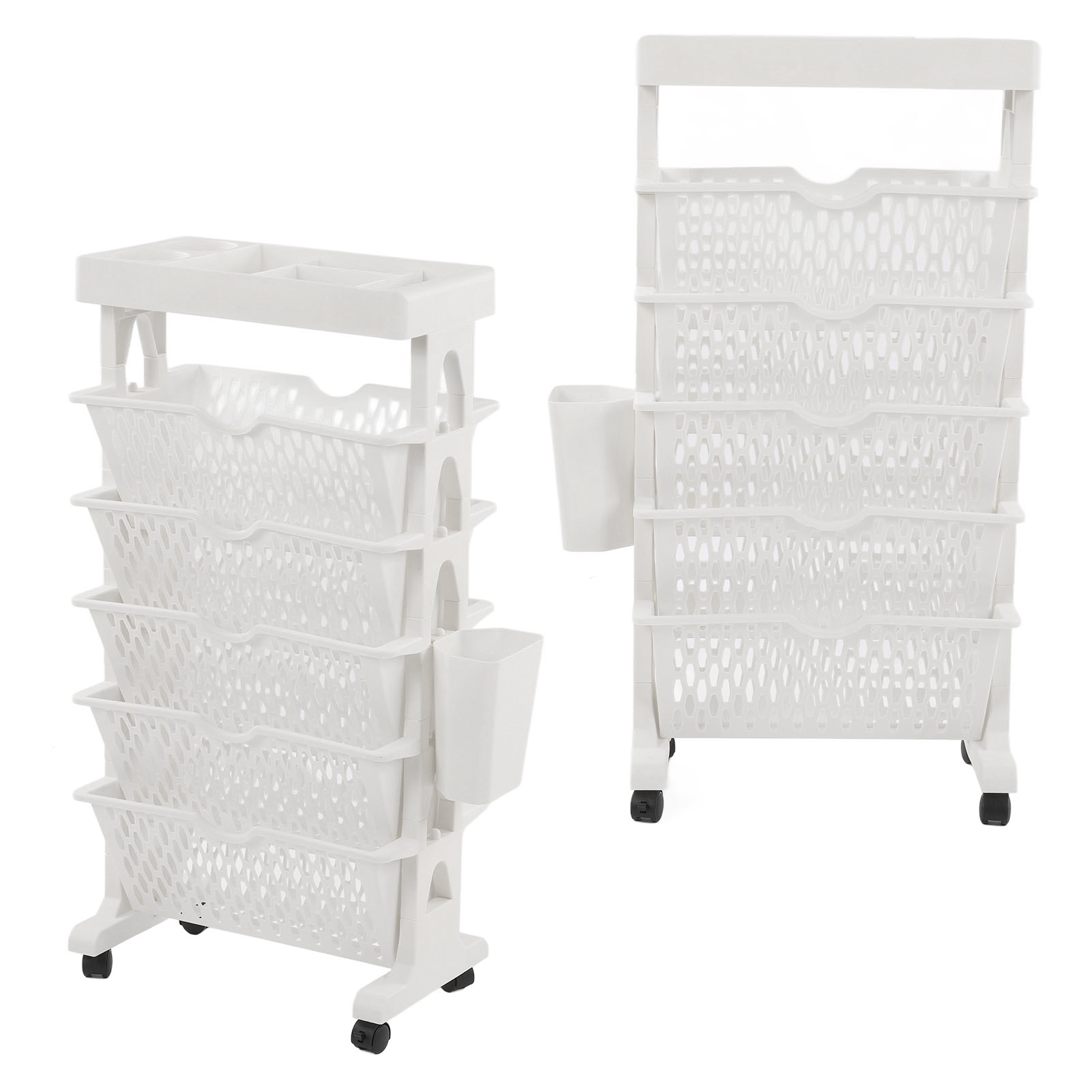 Rolling Office Paper , 6 Tier Mobile Bookshelf Rolling Book Rack For