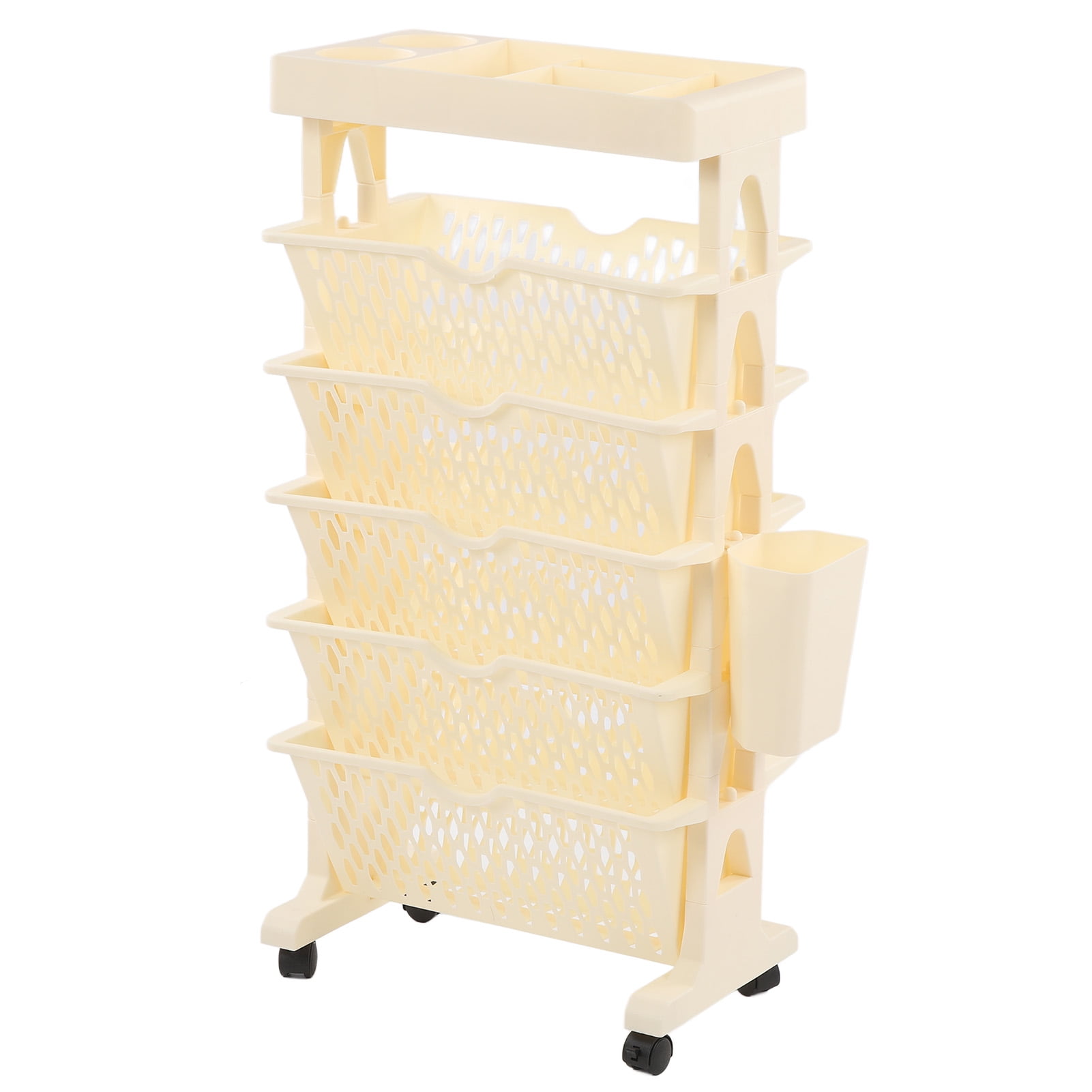 Rolling Office Paper , 6 Tier Mobile Bookshelf Rolling Book Rack For