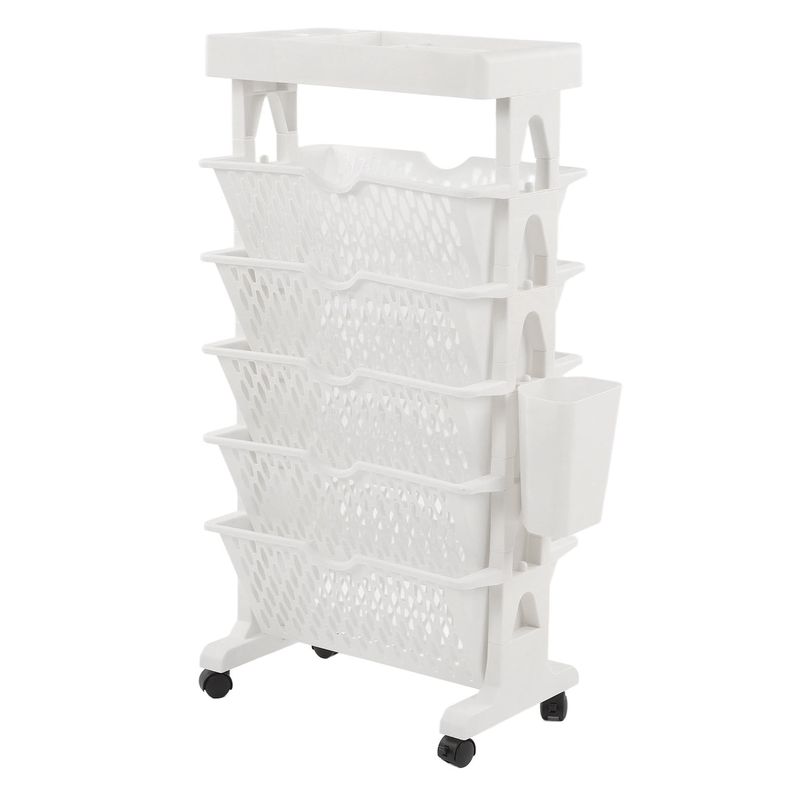 Rolling Office Paper , 6 Tier Mobile Bookshelf Rolling Book Rack For