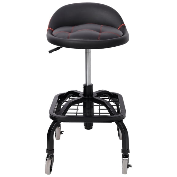 Rolling Padded Shop Seat with Wheels, Adjustable Height Mechanic Stool for Garage, Workshop, Home