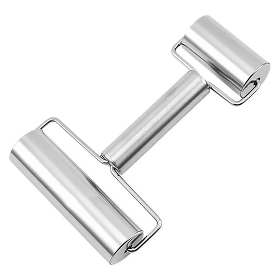Rolling Pin Double Roller,Smooth Non Stick Stainless Steel pastry roller,Pizza Double Dough Baker Roller Metal Kitchen Utensils Ideal for Baking Dough,Pizza,Pie,Pastries,Pasta and Cookies,1PC,7.2"