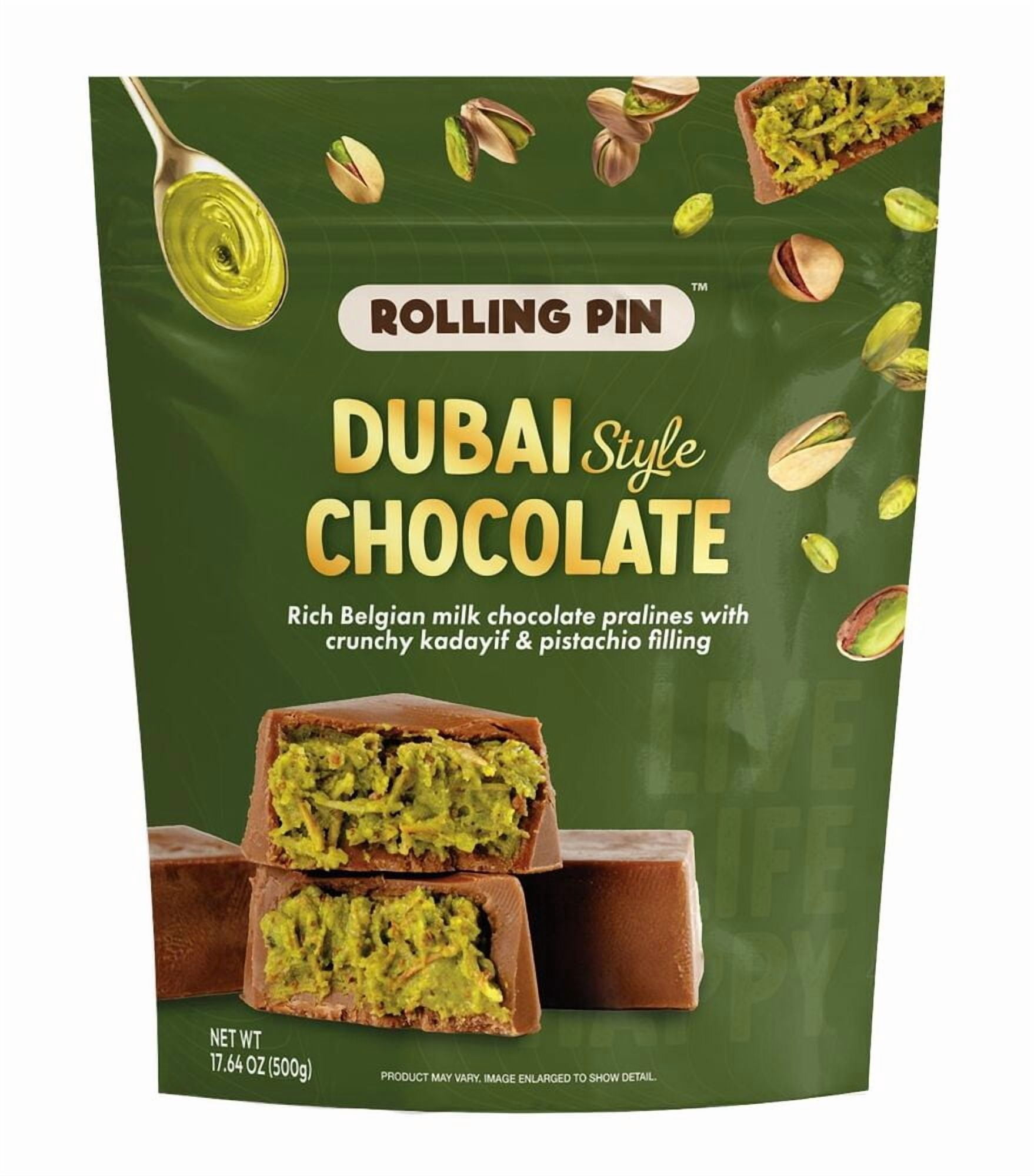 Rolling Pin™ Dubai Style Chocolate, 17.64 oz – Rich & Smooth Milk Chocolate