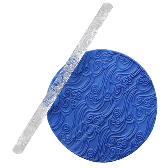 Rolling Pin for Baking Tools - Embossing Fondant and Printing Sea Transparent Rolling Pin for and Cookies, 6.3"x0.39", Clear