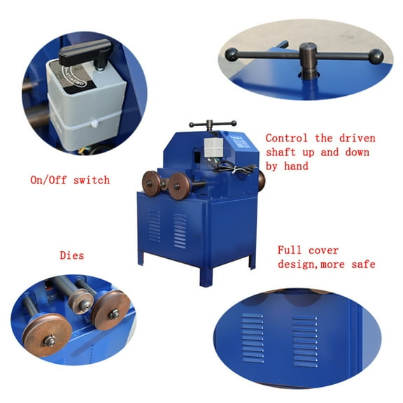 Rolling Pipe Bending Machine Blue Single-Phase Motor Commercial 110V 1500W