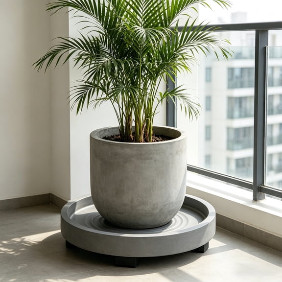 Rolling Plant Stand – Round Universal Wheel Flower Pot Base with Caster, Movable Planter Stand, Gray