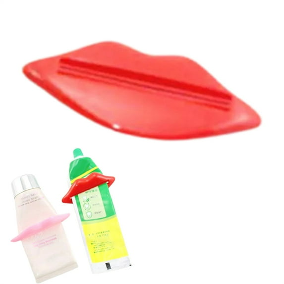 Rolling Plastic Toothpaste Tube Squeezer, Red Easy Dispenser with Non-Slip Base for Bathroom, Space-Saving Roller Holder for Maximizing Toothpaste, By Preplabs