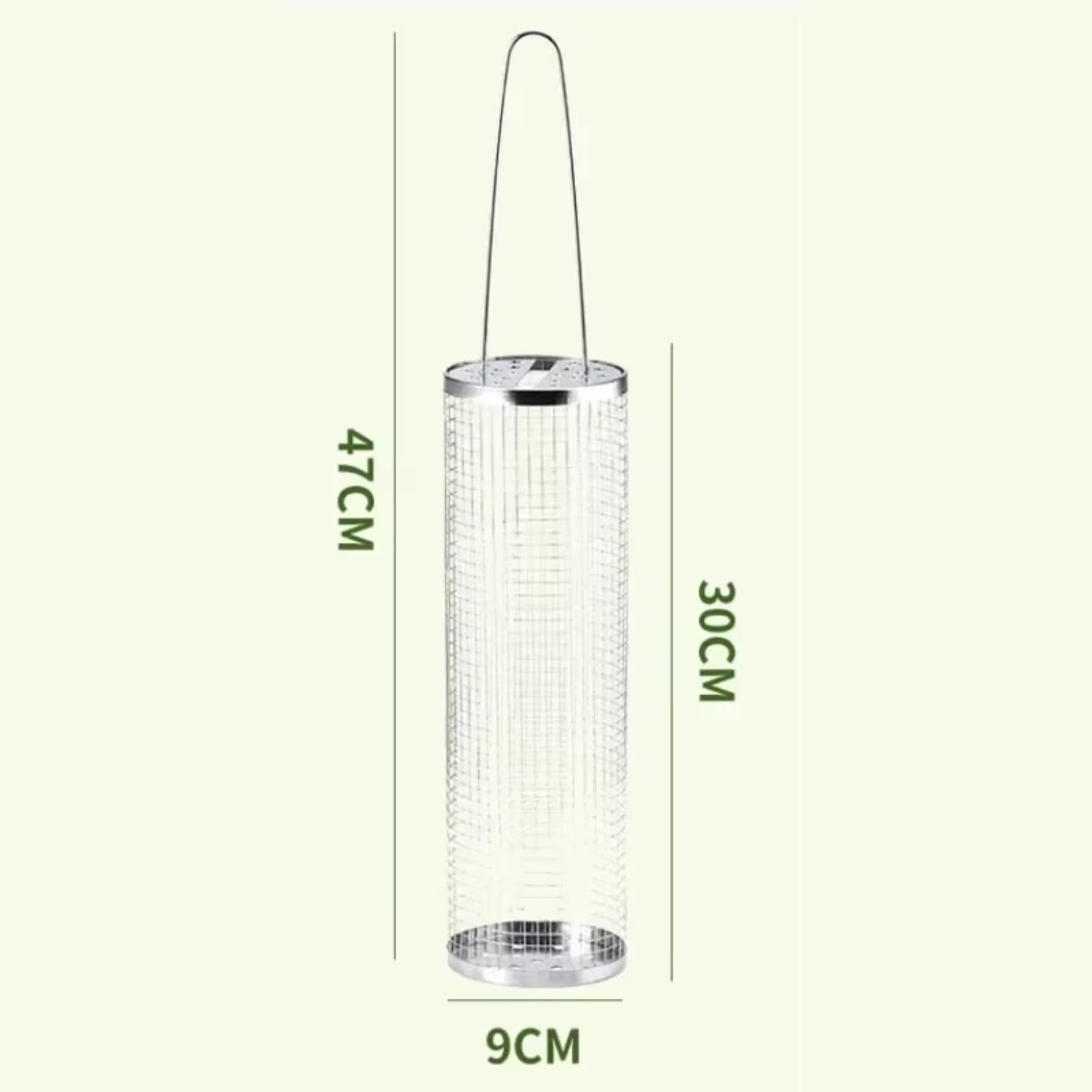 Rolling Portable Stainless Steel Round BBQ Campfire Grill Basket