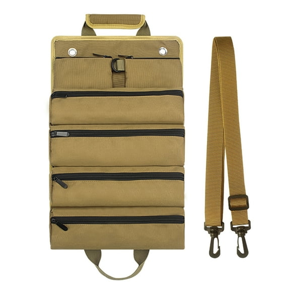 Rolling Pouch Tool Organisers Bag with 4 Zipper Pockets Bag Multifunctional Tool Storage Professional Roll Organizer