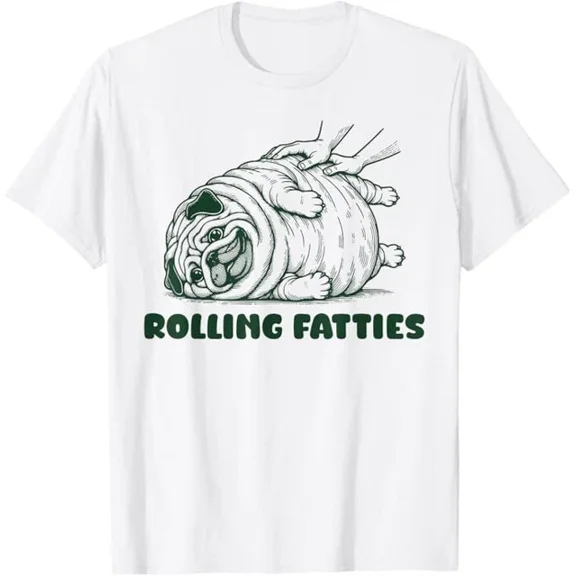 Rolling Pugs Dog Wordplay Animal Graphic T-shirt