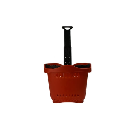 SSWBasics Rolling Red Shopping Baskets - Set of 10 - Set of 10 Durable Red Shopping Baskets