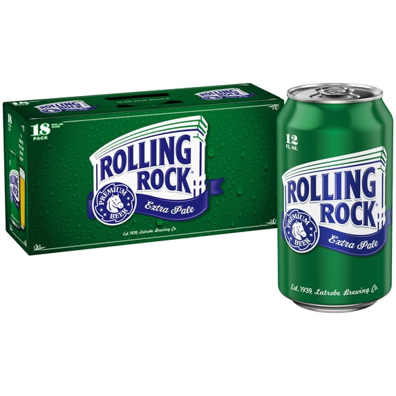 Rolling Rock Extra Pale Beer, 18 Pack 12 fl. oz. Aluminum Cans, 4.6% ABV