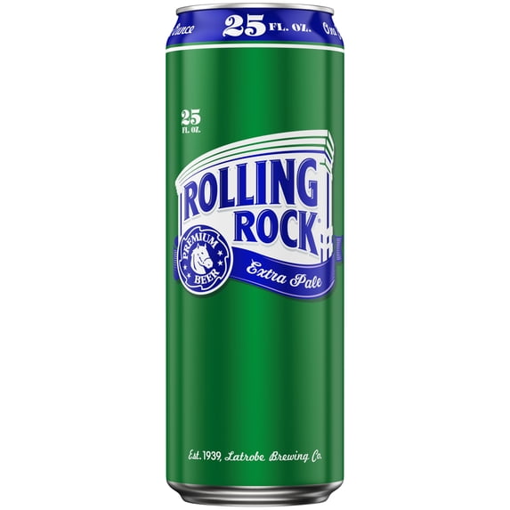 Rolling Rock Extra Pale Beer, 25 fl. oz. 1 Aluminum Can, 4.4% ABV