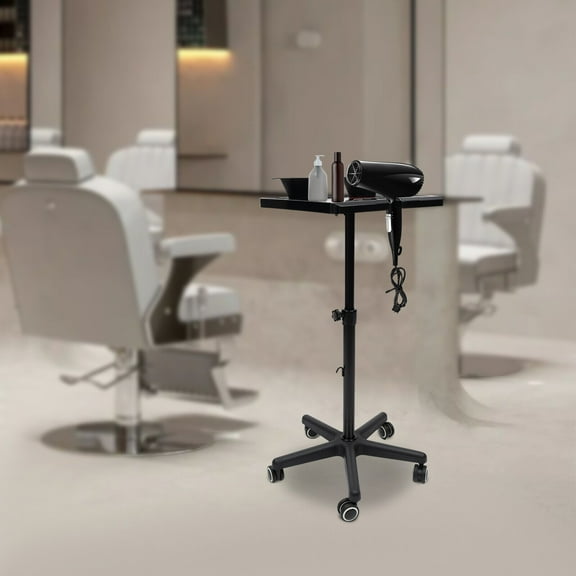 Rolling Salon Tray Cart Hair Extension Tool Height Adjustable Trolley for Hair Salon Tattoo