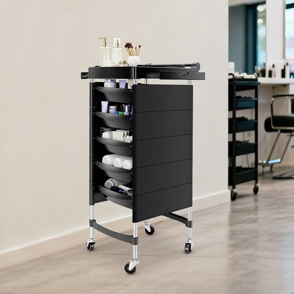Rolling Salon Trolley Beauty Spa Cart Styling Station Equipment Storage w/ Tray