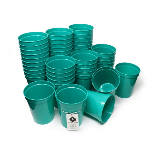 Rolling Sands 16 oz Reusable Plastic Cups, 50 Pack, USA Made, BPA Free