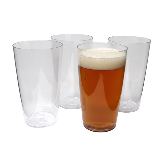 Rolling Sands 16 to 20 Ounce Reusable Tritan Plastic Beer Glasses, Set
