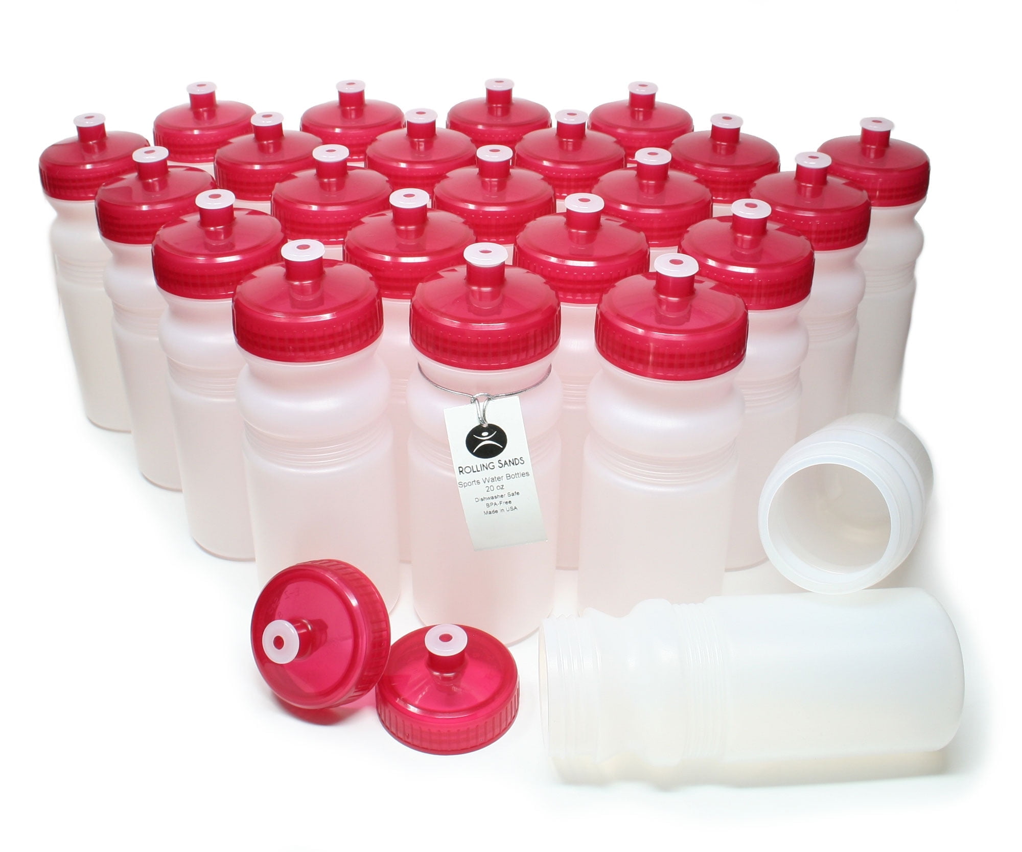 Rolling Sands 20 oz Sports Water Bottles 24 Pack, USA Made, BPA-Free, Dishwasher Safe