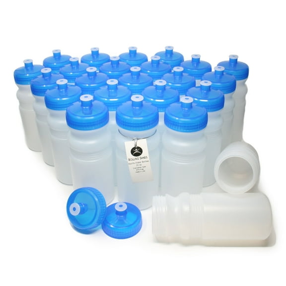 Rolling Sands 20 oz Sports Water Bottles 24 Pack, USA Made, BPA-Free, Dishwasher Safe