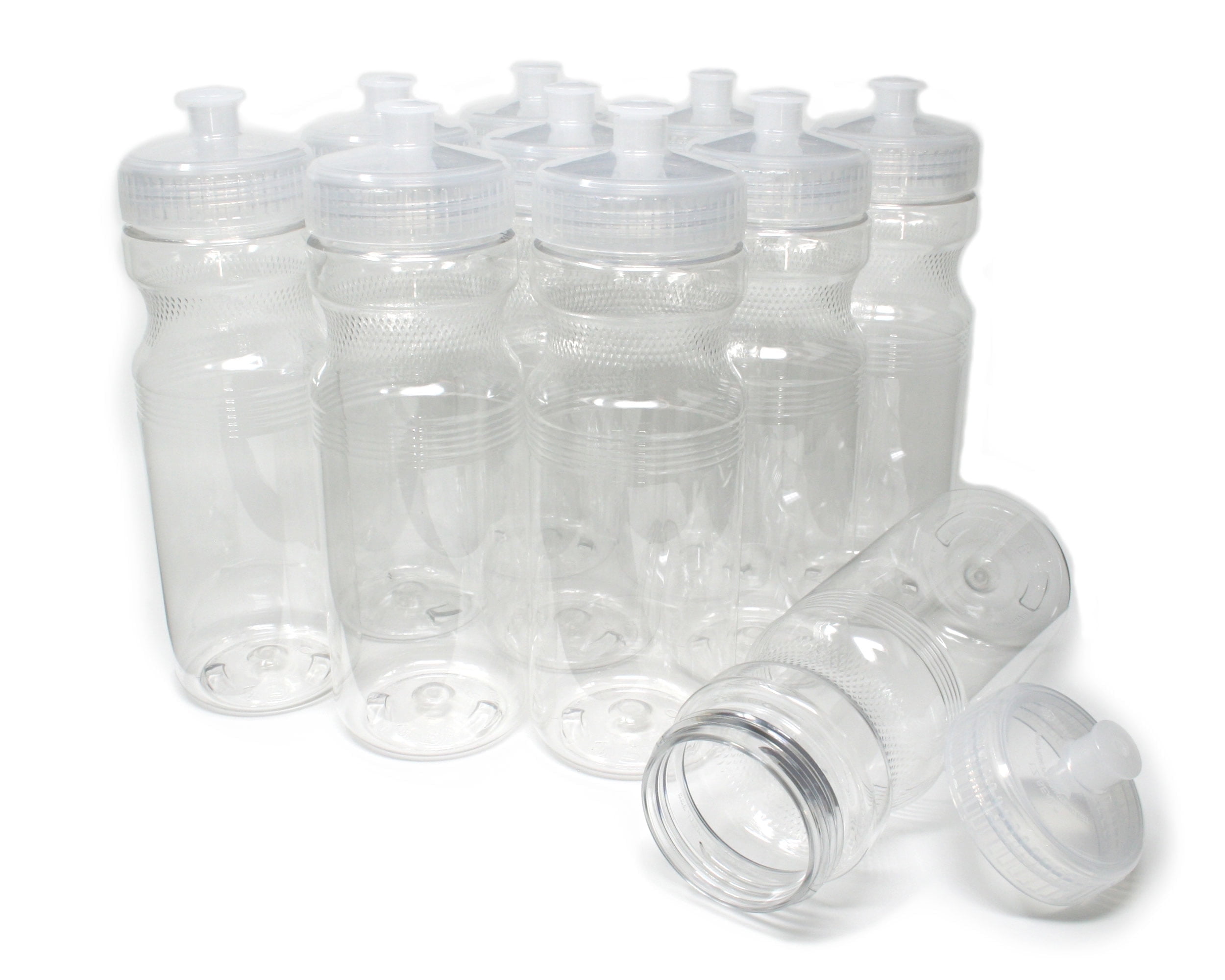 Rolling Sands 24 Fluid Ounce BPA-Free Clear Water Bottles, Set of 10