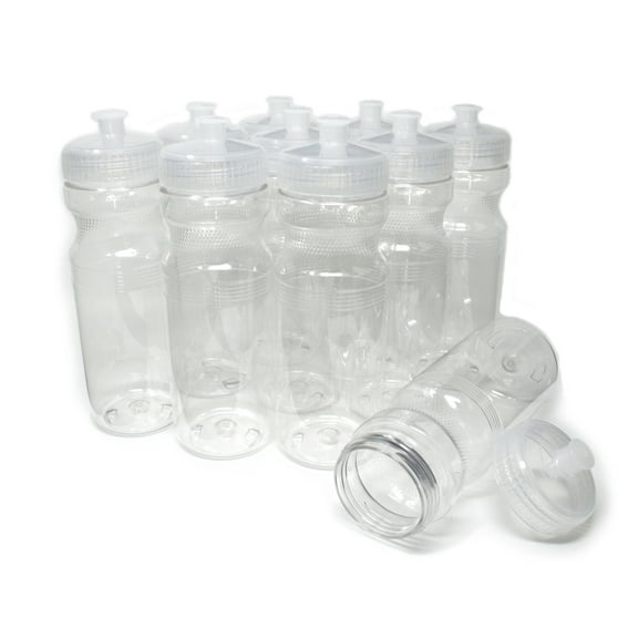 Rolling Sands 24 Fluid Ounce BPA-Free Clear Water Bottles, Set of 10