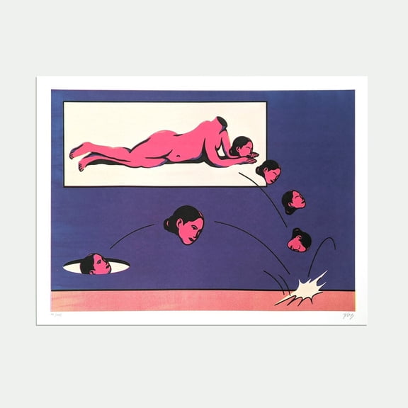 Rolling Screen Print Poster, Circus Movie Art, Unframed Paper Poster 8x10in