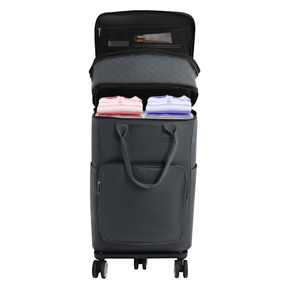 Rolling Shopping Cart Portable 2 in 1 Grocery Bag Cart on Wheels Reusable Utility Shopping Trolley Carts with Scalable Handle for Camping Travel