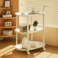 thumbnail image 1 of Rolling Side Table With Wheels, Cream Mobile End Table, Nightstand for Bedroom, Living Room Table, Portable Storage Organizer for Small Spaces, Compact Design, 1 of 6
