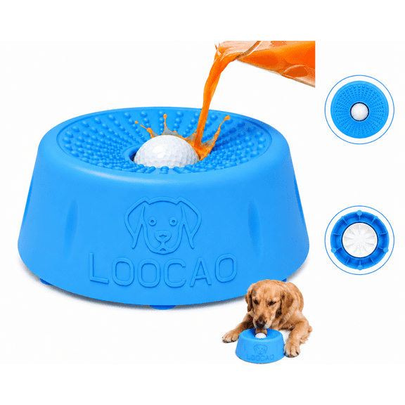 Dog Lick Bowl Rolling Ball, Fun & Interactive Pet Feeder with Interactive Lick Ball