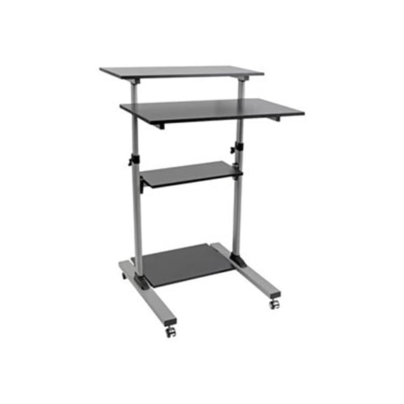 Rolling Standing Desk Workstation Height Adjustable Mobile Standing Desk