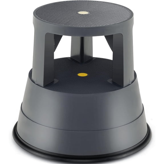 Rolling Step Stool, Library Stool w/Non-Slip Platform, Thick Rubber Ring, Outdoor Indoor Portable Round Step Stools with Wheels for Adults, Seniors, Kids, Max Load 330 lbs