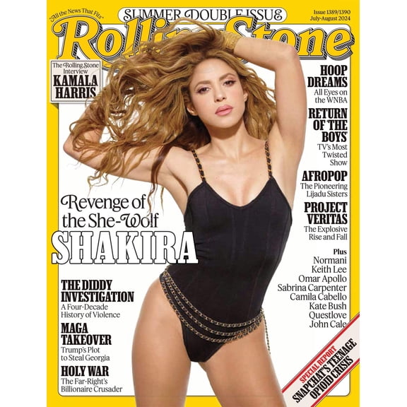 Rolling Stone - July August 2024: Revenge of The She-Wolf Shakira, The Diddy Investigation, All Eyes On The WNBA, Interview With Kamala Harris, Summer Of Sabrina Carpenter, Keith Lee, Normani More